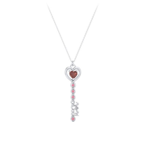 2021 Glamour Infinity Key Pendant – Sterling Silver with Garnet and Red Premium Zirconia
