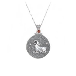 Engravable Aries Zodiac Medallion With Accent