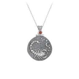 Engravable Scorpio Zodiac Medallion With Accent