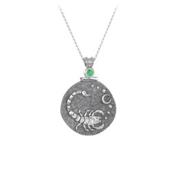Engravable Scorpio Zodiac Medallion With Accent