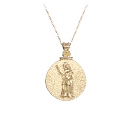 Engravable Virgo Zodiac Medallion With Accent in 18K Gold Plated Silver with Citrine