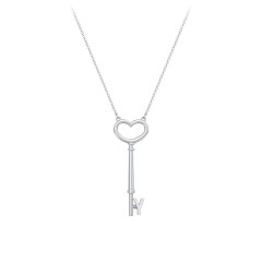 Initial Heart Key Necklace - Y