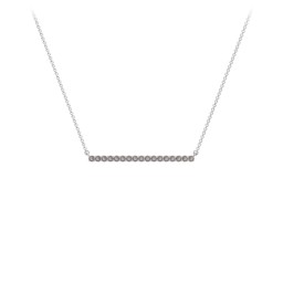 Gemstone Bar Pendant Necklace in 925 Sterling Silver with Smokey Quartz