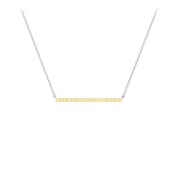 Gemstone Bar Pendant Necklace in 925 Sterling Silver with Citrine