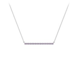 Gemstone Bar Pendant Necklace in 925 Sterling Silver with Alexandrite