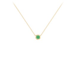 Bezel Set 3mm Gemstone Pendant in 18K Gold Plated Silver with Emerald