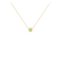 Bezel Set 3mm Gemstone Pendant in 18K Gold Plated Silver with Peridot