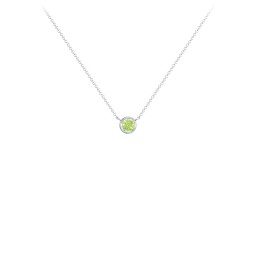 Bezel Set 3mm Gemstone Pendant in 925 Sterling Silver with Peridot