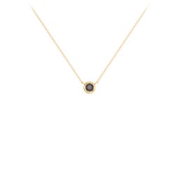 Bezel Set 3mm Gemstone Pendant in 10K Solid Yellow Gold with Smokey Quartz