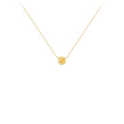 Bezel Set 3mm Gemstone Pendant in 10K Solid Yellow Gold with Citrine