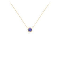 Bezel Set 4mm Gemstone Pendant in 18K Gold Plated Silver