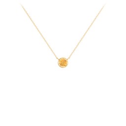 Bezel Set 4mm Gemstone Pendant in 18K Gold Plated Silver with Citrine