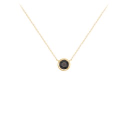 Bezel Set 5mm Gemstone Pendant in 10K Solid Yellow Gold with Smokey Quartz