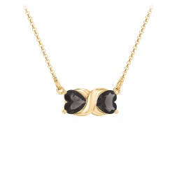 Love and Kisses Gemstone Pendant in 18K Gold Plated Silver