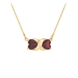 Love and Kisses Gemstone Pendant in 18K Gold Plated Silver