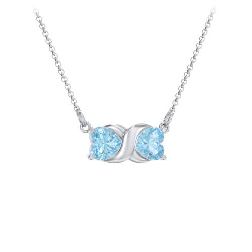 Love and Kisses Gemstone Pendant – Sterling Silver with Blue Topaz