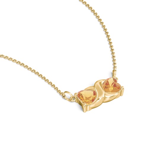 Love and Kisses Gemstone Pendant – 10K Yellow Gold with Citrine