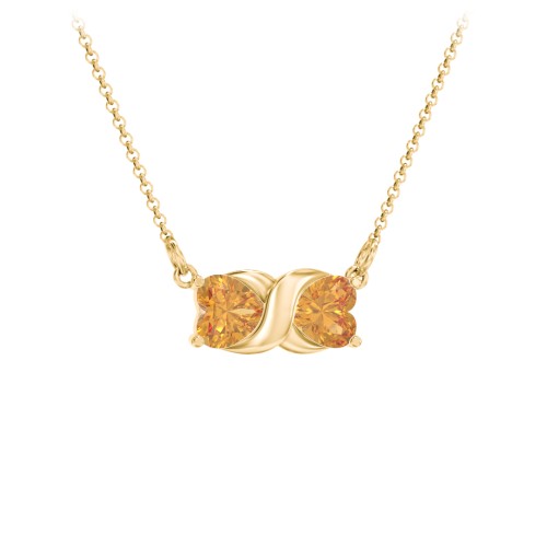Love and Kisses Gemstone Pendant – 10K Yellow Gold with Citrine