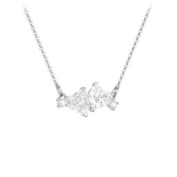 Gemstone Hearts Necklace with Accent Stones