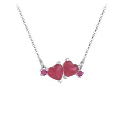 Gemstone Hearts Necklace with Accent Stones
