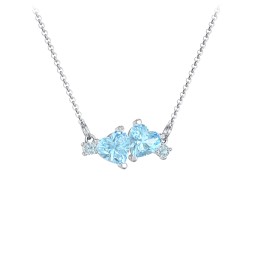 Gemstone Hearts Necklace with Accent Stones