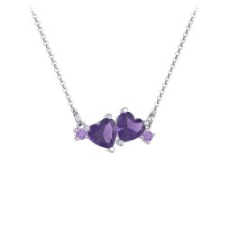 Gemstone Hearts Necklace with Accent Stones