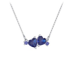 Gemstone Hearts Necklace with Accent Stones