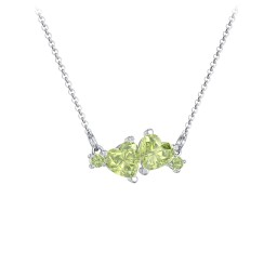 Gemstone Hearts Necklace with Accent Stones