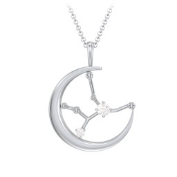 Engravable Virgo Constellation Necklace With Gemstone