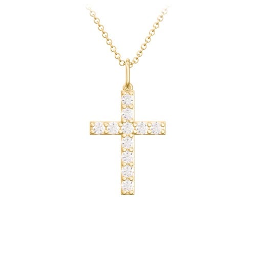 Medium Gemstone Cross Pendant