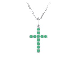 Small Gemstone Cross Pendant