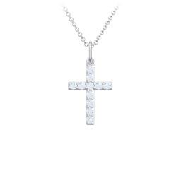 Small Gemstone Cross Pendant