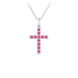 Small Gemstone Cross Pendant