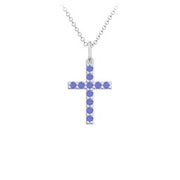 Small Gemstone Cross Pendant