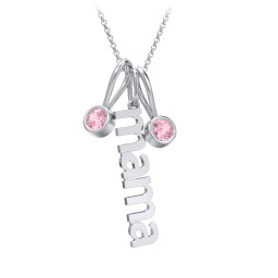 Modern Mama Necklace with 2 Birthstone Charms