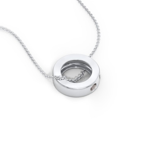 Engravable Gemstone Stacking Ring Charm Necklace - 1 – Sterling Silver with Smokey Quartz