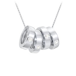 Engravable Gemstone Stacking Ring Charm Necklace - 4