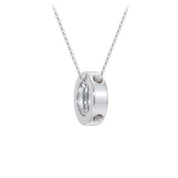 Multi-Gemstone Stacking Ring Charm Necklace - 1 in 925 Sterling Silver with Smokey Quartz