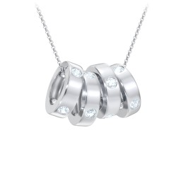 Multi-Gemstone Stacking Ring Charm Necklace - 4