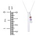 Engravable Vertical 3D Bar Necklace with 3-Stone Charm