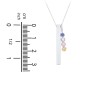 Engravable Vertical 3D Bar Necklace with 4-Stone Charm