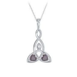Celtic Motherhood Knot Birthstone Necklace in 925 Sterling Silver with Alexandrite
