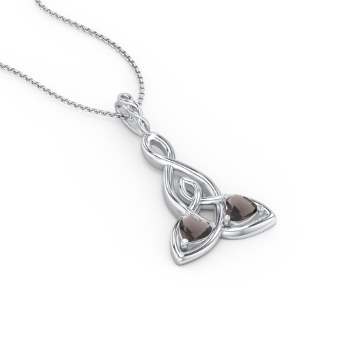 Celtic Motherhood Knot Birthstone Necklace – Sterling Silver with Smokey Quartz