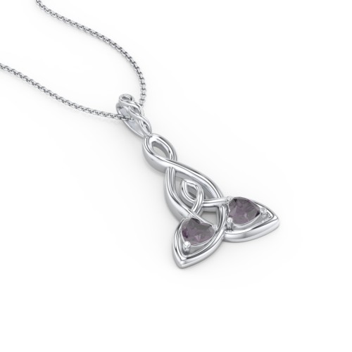 Celtic Motherhood Knot Birthstone Necklace – Sterling Silver with Alexandrite