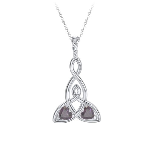 Celtic Motherhood Knot Birthstone Necklace – Sterling Silver with Alexandrite