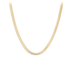 Engravable 16" Herringbone Chain in Yellow Ion-Plated Steel