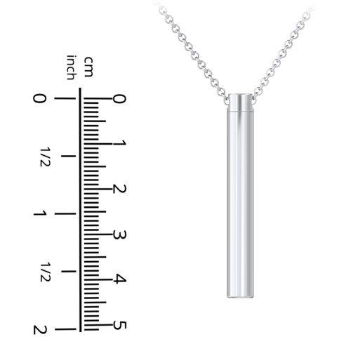 Engravable 3D Cylinder Urn Necklace in Stainless Steel
