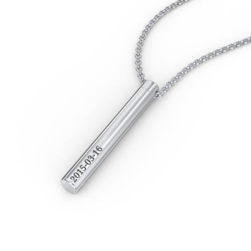 Engravable 3D Cylinder Urn Necklace in Stainless Steel
