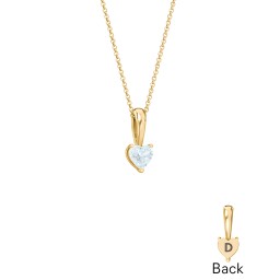 Engravable Generations Stacking Hearts Pendant - 1 in 18K Gold Plated Silver with Aquamarine