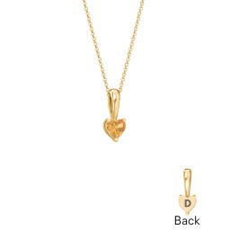 Engravable Generations Stacking Hearts Pendant - 1 in 18K Gold Plated Silver with Citrine